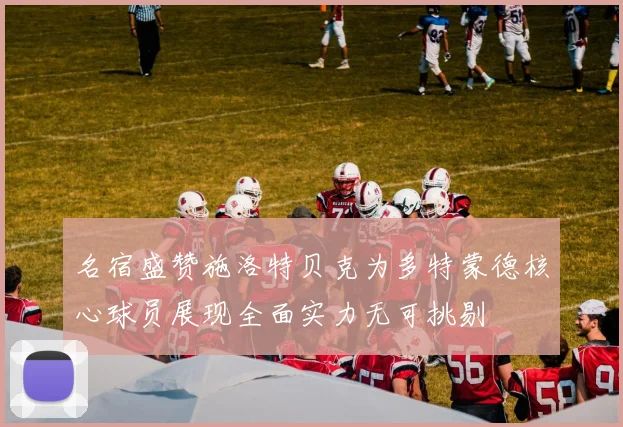 名宿盛赞施洛特贝克为多特蒙德核心球员展现全面实力无可挑剔